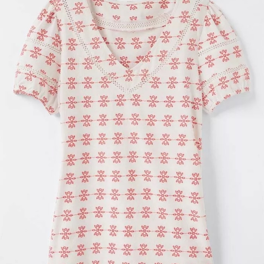 NWT Matilda Jane Carolina Red & White Eyelet Top Small